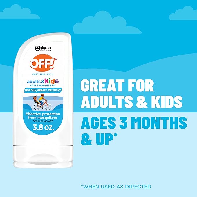 OFF! Insect Repellent Lotion for Adults & Kids, Fragrance-Free Bug Repellent for Everyday Protection from Mosquitoes and Ticks, 3.8 oz
