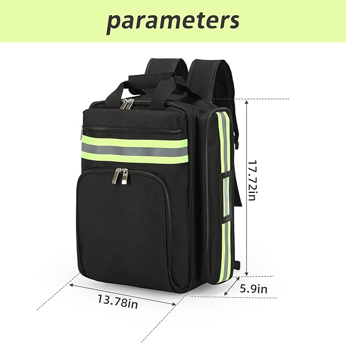 First Aid Backpack Medical Bag Empty, Medical Backpack,First Aid for traveling nurses(Bag Only)