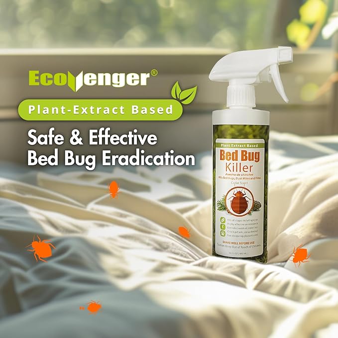 EcoVenger Bed Bug Killer with Remote Sprayer 1 Gal - Kills 100% All Stages on Contact- Kills Resistant Bugs- Kills Eggs- 14 Day Residual Protection- Non-Toxic- Child & Pet Friendly