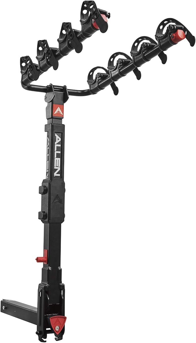 Allen Sports Premier Locking Quick Release 4-Bike Carrier for 2 Inch Hitch on Vehicles with Spare Tire, Model 400QR, Black