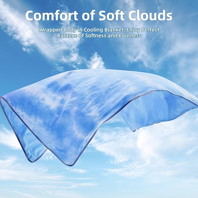 inhand Cooling Throw Blanket (50"x60"), Cooling Blankets for Hot Sleepers, Absorbs Heat to Keep Adults Cool for Summer Nights Sweats, Thin Cold Lightweight Blanket for Couch Bed, All Season Use