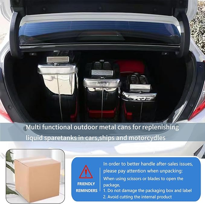 5 Gallon Metal Water Can 304 Stainless Steel Water Container with Flexible Spout/Nozzle System Pressure Relief Valve Safety Configuration for ATV UTV SUV MPV and Off Road Camping (20 Litre)