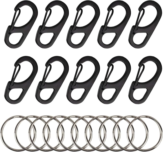 SWATOM Small Mini Carabiner Clip Tiny Spring Snap Hook Keychains Micro Carabiners for Paracord EDC Alloy Key Rings Outdoor Hiking Fishing Camping Backpack Accessories