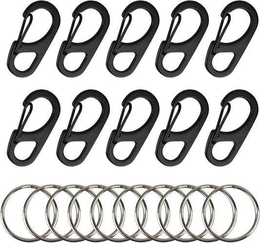 SWATOM Small Mini Carabiner Clip Tiny Spring Snap Hook Keychains Micro Carabiners for Paracord EDC Alloy Key Rings Outdoor Hiking Fishing Camping Backpack Accessories
