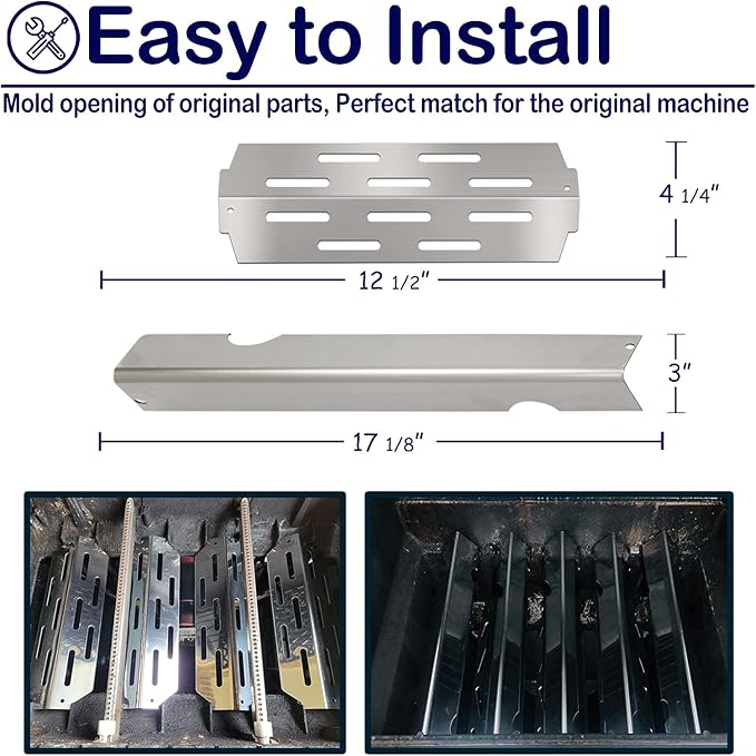 Genesis II Grill Parts for Weber 2 Flavorizer Bars Heat Deflectors Replacement Parts for Weber Genesis GS4 Series E-310, II E-315, II E-330 Genesis II 66032 66795 66040 Weber Accessories