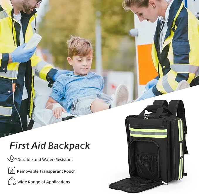 First Aid Backpack Medical Bag Empty, Medical Backpack,First Aid for traveling nurses(Bag Only)