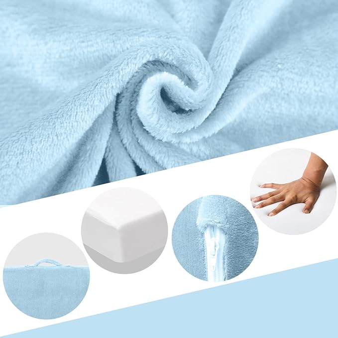 MeMoreCool Foldable Floor Mattress for Kids, Toddler Floor Nap Mat for Sleeping Daycare, Small Child Foldable Mattress Floor Bed, Trifold Futon Portable Tri Folding Mattress, Blue 57x22 Inch