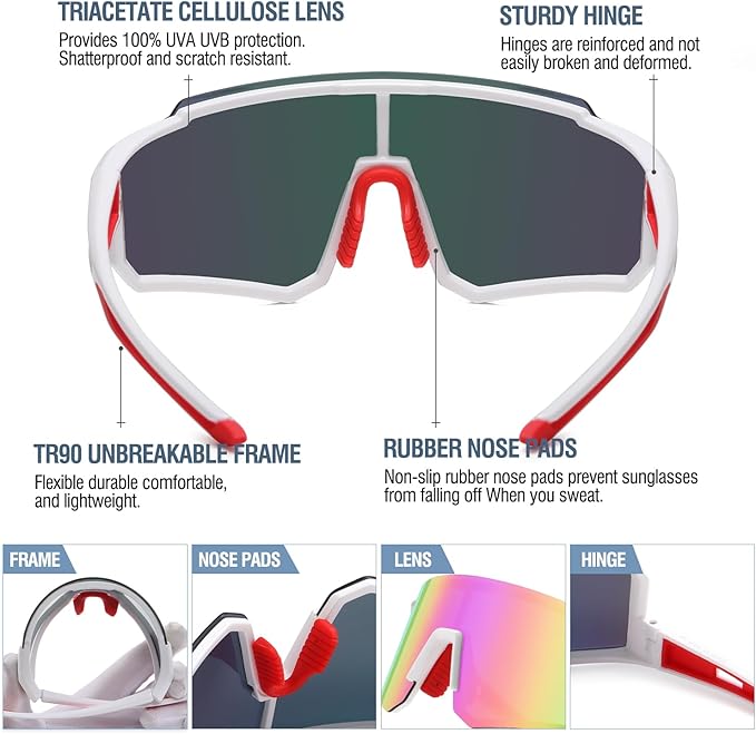 DUCO Polarized Sports Sunglasses for Men Women UV400 Protection Baseball Cycling Running Fishing Sunglasses DC0068
