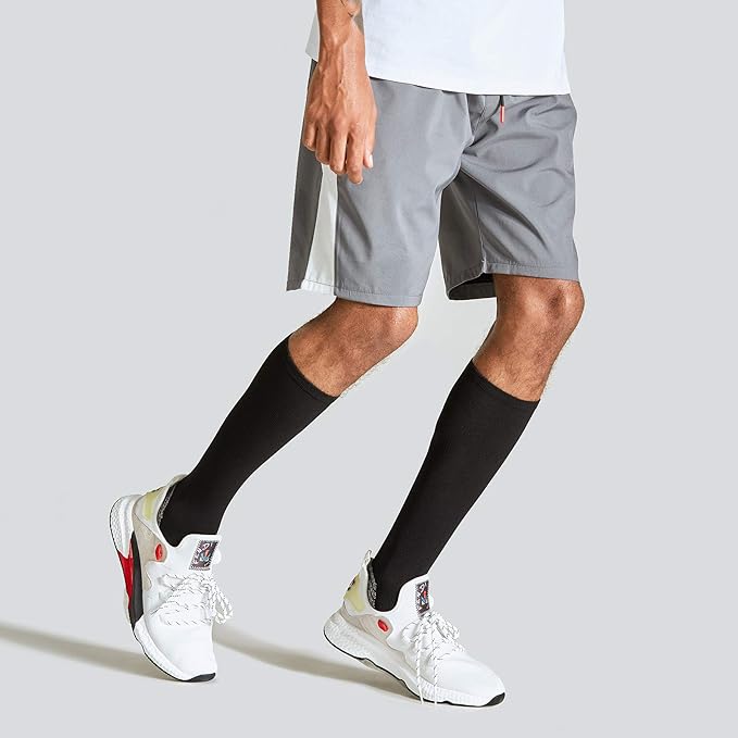 WANDER 3-6 Pairs Men's Athletic Run Cushion Over-the-Calf Tube Socks