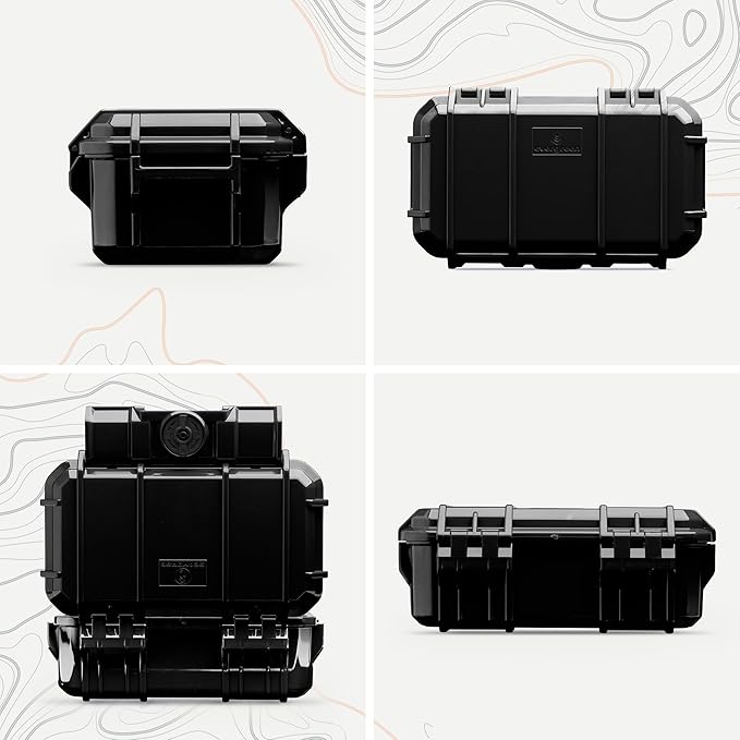 Evergreen 57 Waterproof Dry Box Protective Case - Travel Safe/Mil Spec/USA Made - for Cameras, Phones, Ammo Can, Camping, Hiking, Boating, Water Sports, Knives, & Survival (Black)