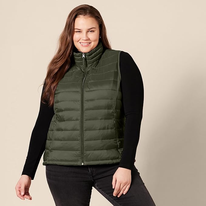 Amazon Essentials Women's Lightweight Water-Resistant Packable Puffer Vest