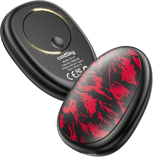 coldSky Rechargeable Hand Warmers 2 Pack, Magnetic 2-in-1 Reusable Electric Hand Warmer, 3 Heat Settings Portable Pocket Hand Heater Gifts for Women Men Christmas, Skiing, Camping, Hunting