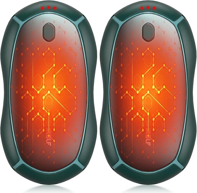 Hand Warmers Rechargeable, Electric Hand Warmers 2 Pack with Smart Chips Long Safe Heat, Portable Pocket Heater,Gifts for Christmas,Golf,Camping,Hunting, Stocking Stuffers