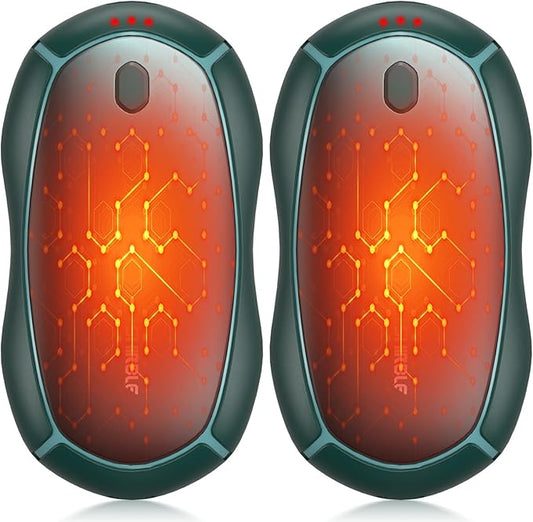 Hand Warmers Rechargeable, Electric Hand Warmers 2 Pack with Smart Chips Long Safe Heat, Portable Pocket Heater,Gifts for Christmas,Golf,Camping,Hunting, Stocking Stuffers