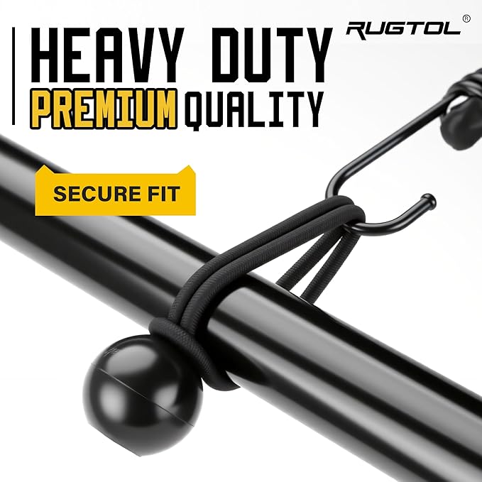Bungee Cords with Hooks, 30pcs Assortment Heavy Duty Outdoor with 24'' 36'' 48'' 60'' Adjustable Bungee Cords, 8'' J Hooks Cord, 4" Canopy Tarp Ball Ties and Tarp Clips Drawstring Organizer Bag
