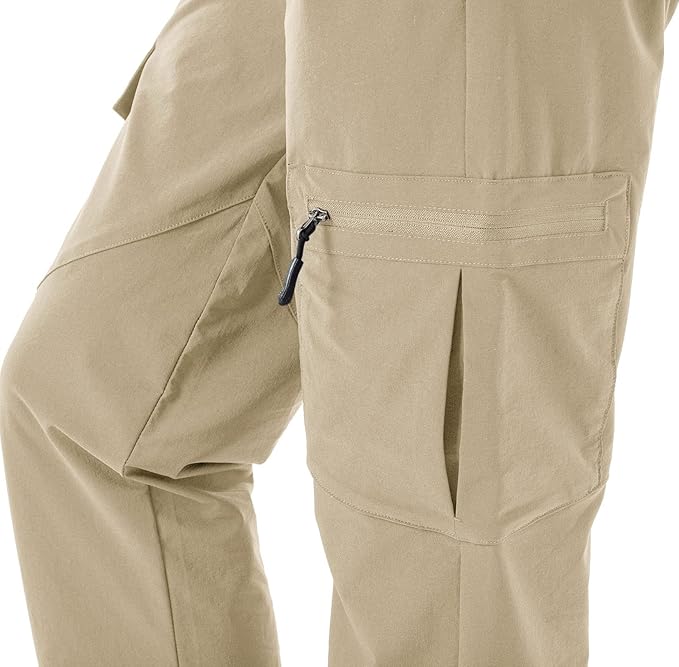 Rdruko Women's Hiking Cargo Pants Water-Resistant Quick Dry UPF 50+ Travel Camping Work Pants Zipper Pockets