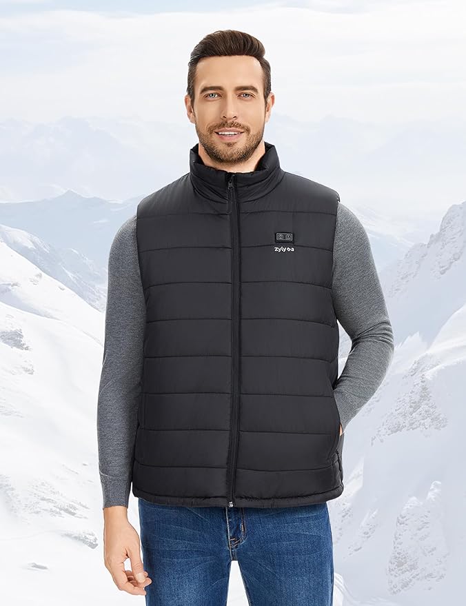 Heated Vest for Men with 18400mAh 7.4V Battery, Rechargeable Electric Warming Vests, Lightweight Thermal Jacket