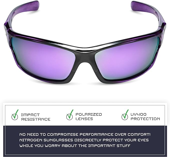Nitrogen Polarized Wrap Around Sport Sunglasses for Men Women UV400 Driving Fishing Running Sun Glasses