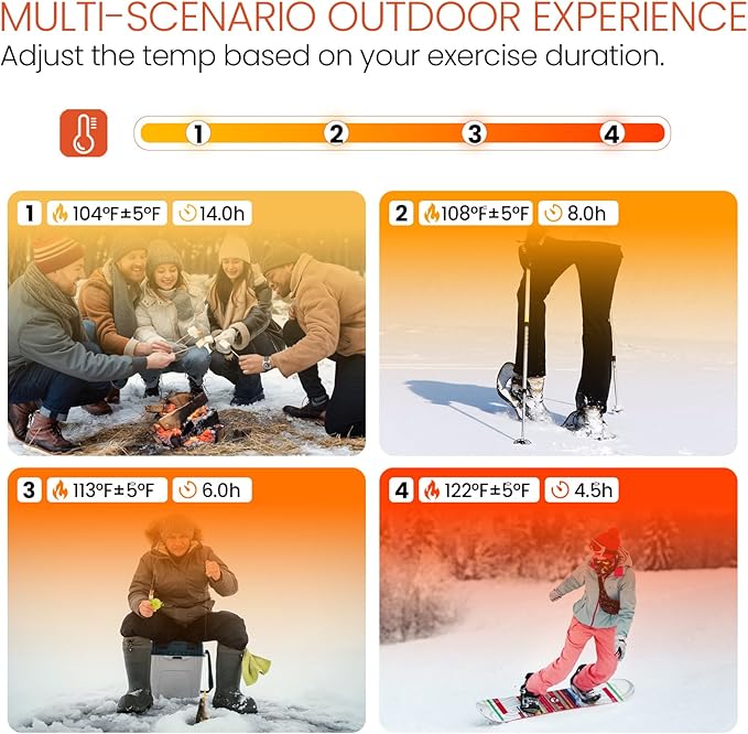 Heated Socks, 14-Hour Runtime & 10000mAh Rechargeable Heated Socks for Men, Electric Socks for Women, Heated Ski Socks for Winter, Hunting, Skiing, Snowboarding, Fishing, Work