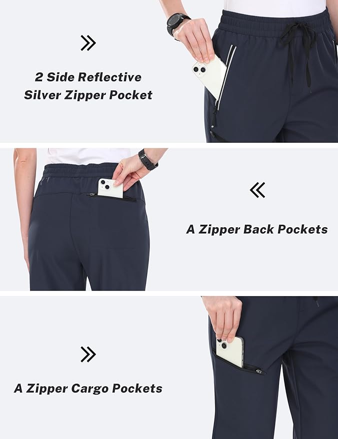 MoFiz Women's Waterproof Insulated Snow Pants Fleece Lined Winter Ski Hiking Pants Warm Outdoor Softshell with Elastic Waist