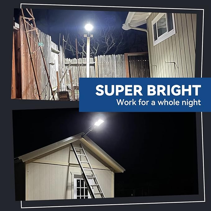 LANGY 2 Pack Solar Street Light 180000Lumens,240 LED Street Lamp with Light Control&PIR Motion Sensor, Dusk to Dawn LED Security Light Solar Flood Light for Square,Yard,Basketball Court