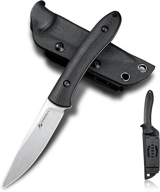 Small Fixed Blade Knife,Full Tang Design knife.3.27inch DC53 Steel Blade and G10 Handle,with Kydex Sheath,Fixed EDC Tactical Knife for Men Women,Outdoor Hiking Camping Knives