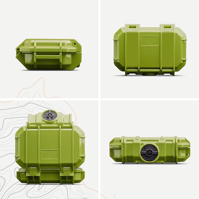 52 Waterproof Dry Box Protective Case - Travel Safe/Mil Spec/USA Made - for Cameras, Camping, Fishing, Hiking, Traveling, Water Sports, Knives, Survival (Green)