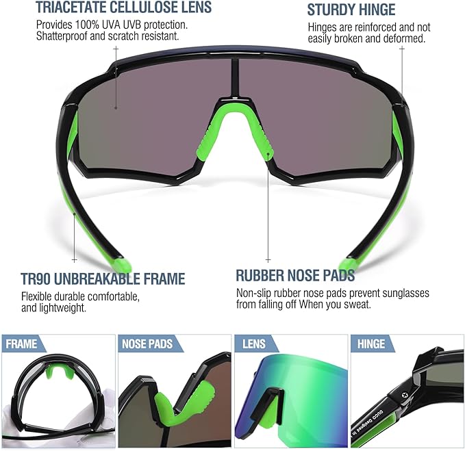 DUCO Polarized Sports Sunglasses for Men Women UV400 Protection Baseball Cycling Running Fishing Sunglasses DC0068