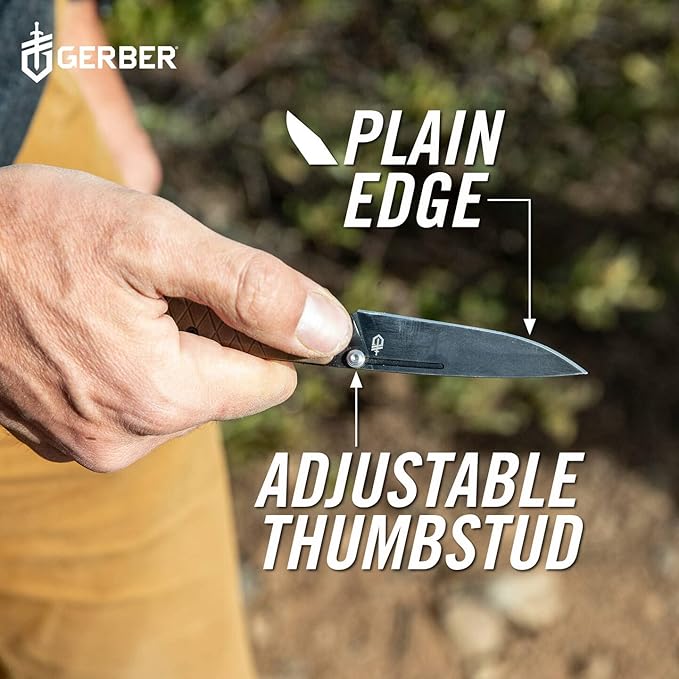 Gerber Gear Zilch Folding Pocket Knife, 3.1 Inch Plain Edge Blade, Drab Red