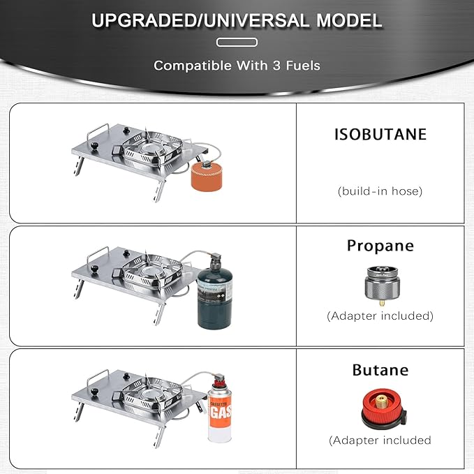 IGT Camping Stove, Desktop & Embed Folding Gas Stove, Portable Gas Stove with Carrying Handle, Outdoor Camping Cooking Stove