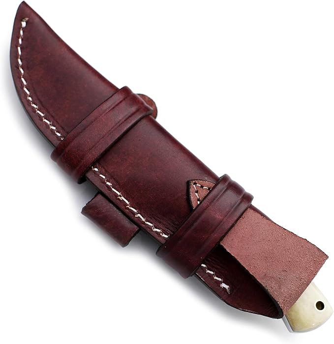 GCS Handmade D2 Tool Steel Tactical Hunting Knife with Leather Sheath and Full Tang Handle Designed for Hunting and Camping & EDC GCS 761