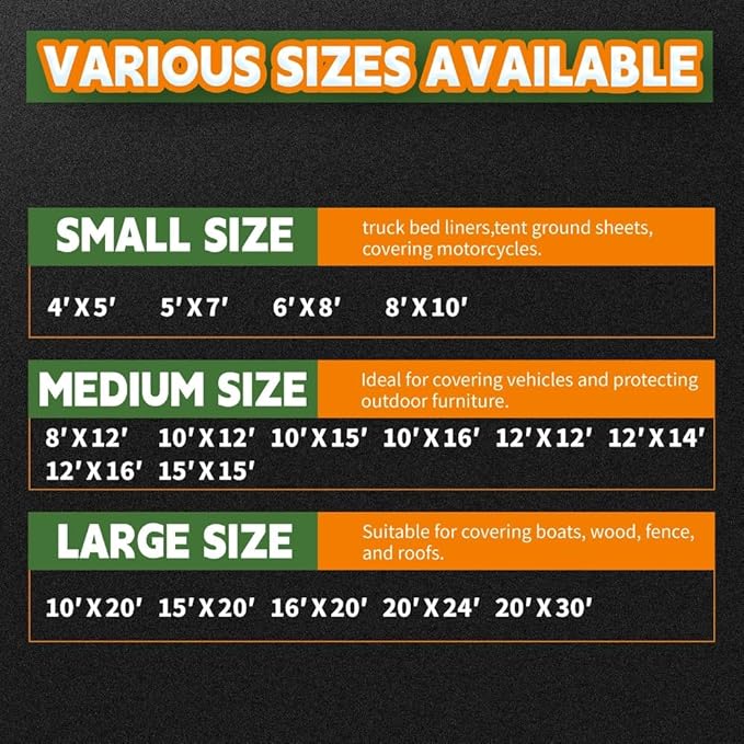 RAINDEWAY Tarps Heavy Duty Waterproof 20x30 Feet -14 Mils Super Heavy Duty Tarp with Metal Rings and Reinforced Corners and Edges, UV Resistant, Multipurpose Poly Tarp,Blue/Gray tarp