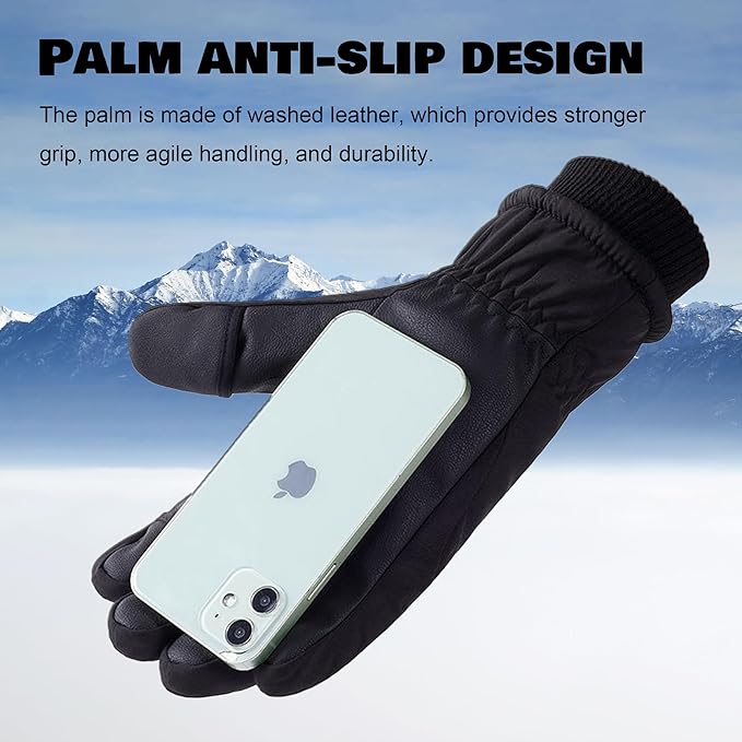 Winter Gloves for Men Women - Touchscreen Thermal Windproof Waterproof Cold Weather Gloves for Dog Walking