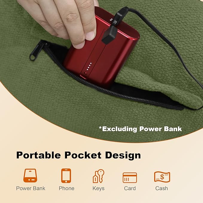 MDSTOP Heated Hand Warmer Pouch, Hand Warmers Rechargeable, Portable Electric Heated Hand Muff, Heated Gloves for Women, Men, Kids, Hunting,Fishing,Camping,Golf & Xmas Gifts(No-Battery)