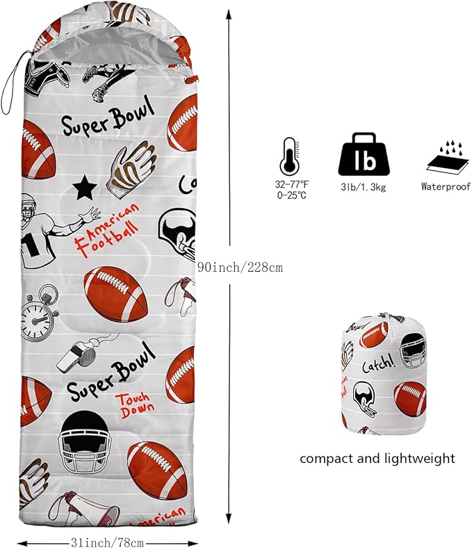 Print sleeping bag,sleeping bags,Outdoor Camping Sleeping Bag,Suitable For Children Boys And Girls Portable,Waterproof,Compact And Lightweight,Great For Outdoor Camping,Backpacking And Hiking
