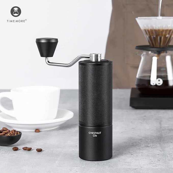 TIMEMORE Chestnut C3S Manual Coffee Grinder, Hand Coffee Grinder with Adjustable Grind Setting, Stainless Steel S2C Conical Burr Coffee Grinder, for Espresso to French Press