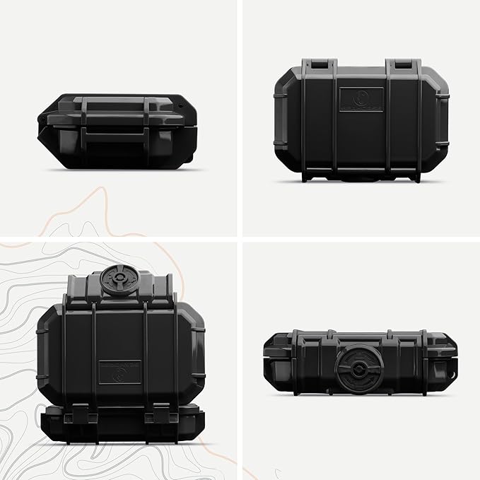 Evergreen 52 Waterproof Dry Box Protective Case - Travel Safe/Mil Spec/USA Made - for Cameras, Camping, Fishing, Hiking, Traveling, Water Sports, Knives, Survival (Black)