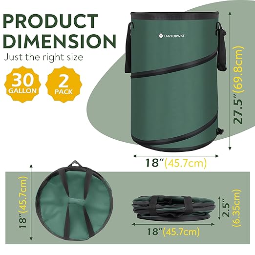 2-Pack Collapsible Pop up Trash Cans, Camping and RV Accessories for Inside & Outside, Camper Gear, Tent Essentials, Recycle Can, Travel & Trailer Must-Haves, Garbage Bin and Cool Stuff