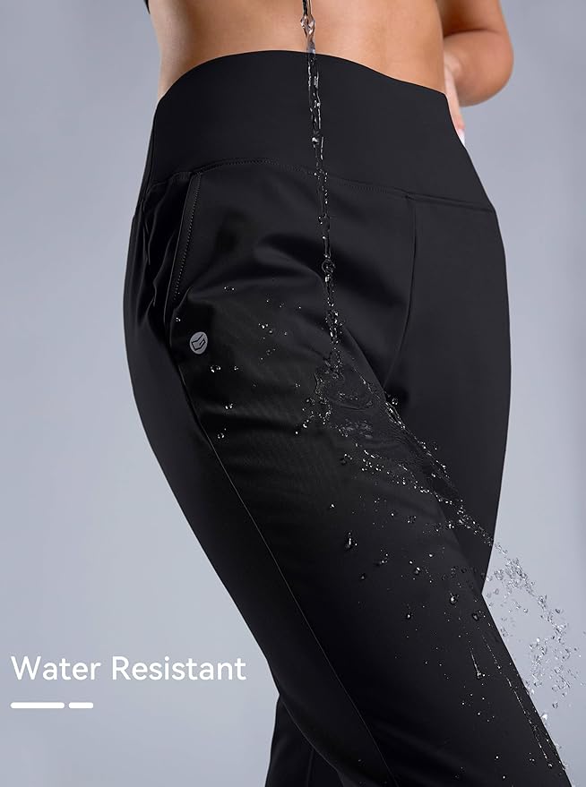 G Gradual Women's Fleece Lined Joggers High Waisted Water Resistant Thermal Hiking Pants Cold Weather Sweatpants with Pockets