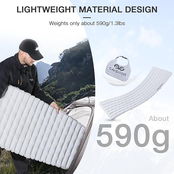 Insulated Sleeping Pads - Lightweight Sleeping Pad for Camping, 6.8 R-Value Upgraded Compact Camping Air Mattress for Backpacking, Hiking
