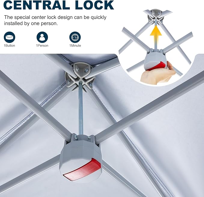 MASTERCANOPY 13x13 Pop-Up Canopy Tent Instant Shelter Outdoor Canopy with Wheeled Bag (Brown&Khaki)