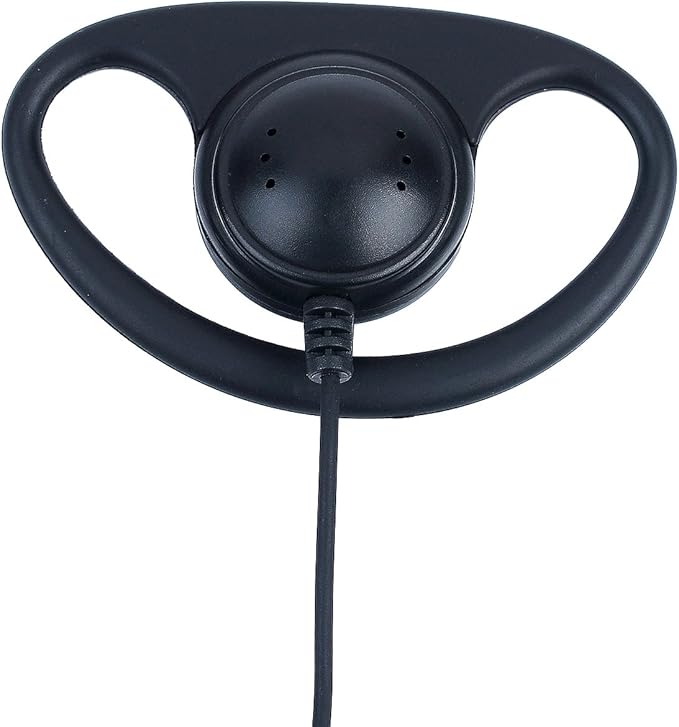 D-Ring 2 Pin Walkie Talkie Earpiece/Headset with Mic Compatible with Retevis RT21 RT22 Baofeng UV-5R Two Way Radio (Kenwood)