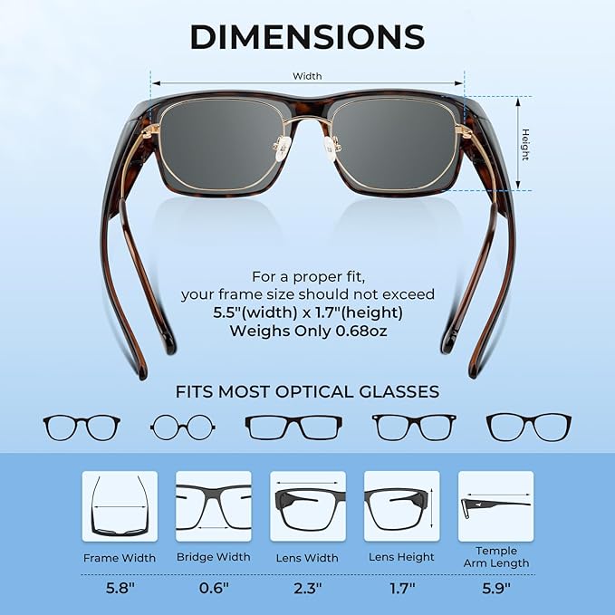 KastKing Molino Fit-Over Polarized Sunglasses,UV400 Protection Ultralight Wraparound Fishing Sports Sunglasses, TAC Lenses