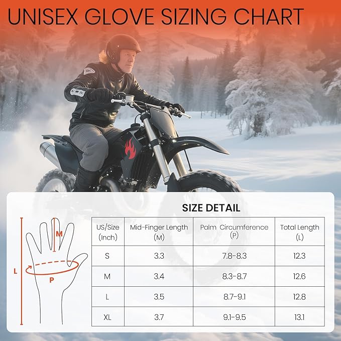 Heated Gloves for Men, 7.4V Rechargeable Heated Gloves for Women, PU Waterproof & Touchscreen Ideal for Winter, Hunting, Motorcycle, Skiing, Snowboarding, Fishing, Camping, Work
