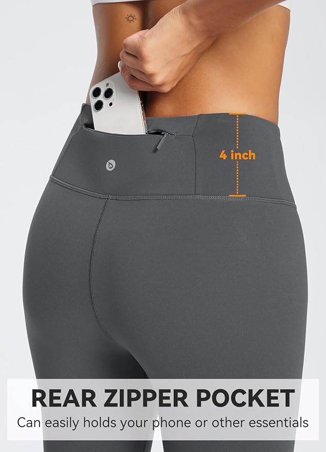 baleaf Women's Fleece Lined Leggings Water Resistant Thermal Winter Warm Tights High Waisted with Pockets Running Gear
