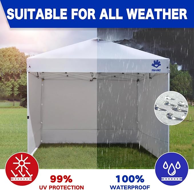 Instant Canopy Tent Sidewalls for 10x10 Pop Up Canopy Waterproof,99% UV Protection,3 Piece Sidewalls, Dusk Gray(3PCS Sidewall Only, Canopy Tent NOT Included)