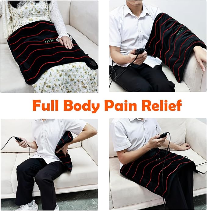 UTK Far Infrared Heating Pad for Back Pain Relief with Far Infrared Therapy, Far Infrared Heating Pad with Auto Shut Off Large for Cramps, Sciatica Pain Relief Heating Pads -20''x24''