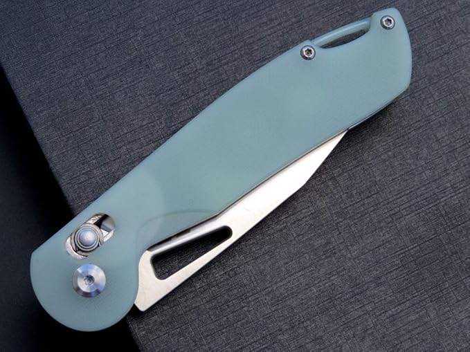 Eafengrow EF950 Folding Knife Pocket Knives D2 Steel Blade G10 Handle Ball Bearing with Pocket Clip Outdoor Camping Knifes(Jade)