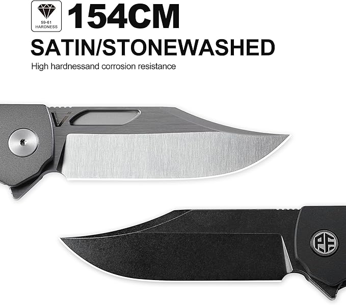 Petrified fish PFP03 Victor,3.58" K110 Satin Blade,140g Micarta Handel Flipper Liner lock Folding knife (Green Dark Stonewashed)