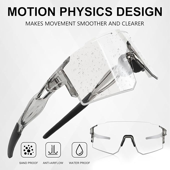 OULAIQI Cycling Sunglasses Polarized Sunglasses for Cycling Men Women with 1 Lens or 3 Interchangeable Lens Baseball Glasses